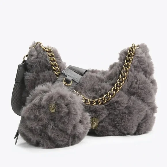 Kurt Geiger Bags Kurt Geiger London Grey Faux Fur Multi Cross - Main Image